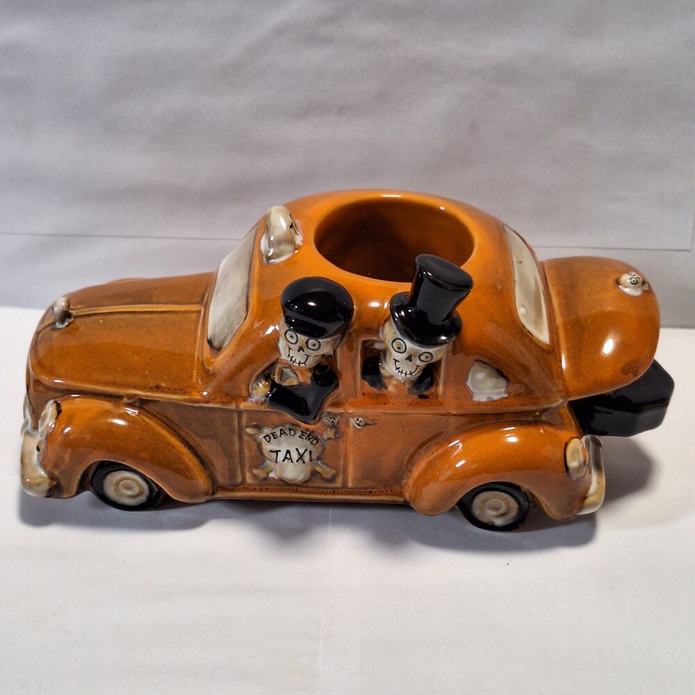 Yankee Candle Boney Bunch 2014 Dead End Taxi w Coffin in Trunk Votive Holder NEW